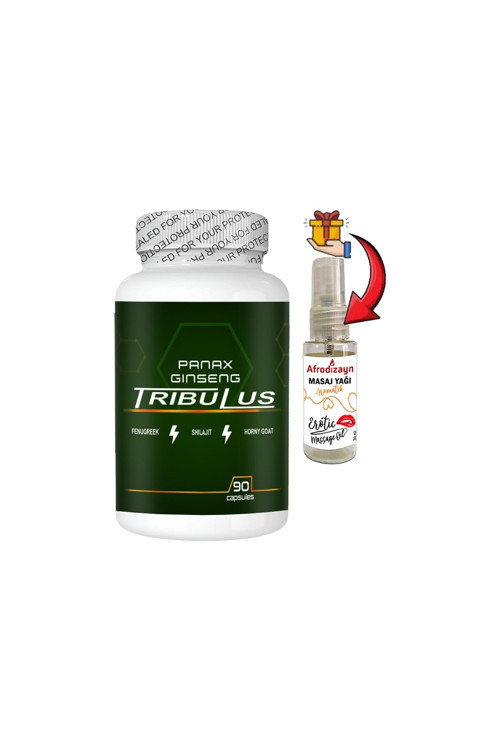 Panax 1 Kutu Panax Ginseng Tribuluslu Fenugreekli Shilajitli Hornygoatlı 90 Lı Caps + Afrodizayn Yağ