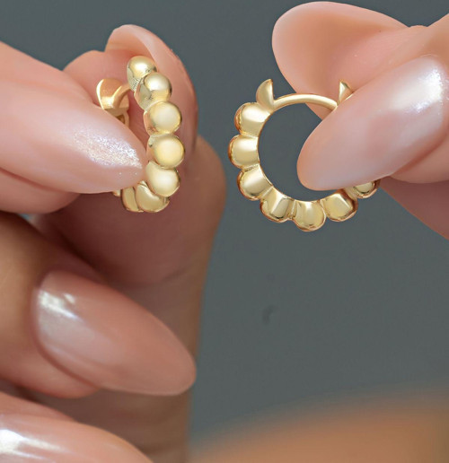 925 Ayar Gümüş Gold Kaplama Toplu 15 mm Halka Küpe