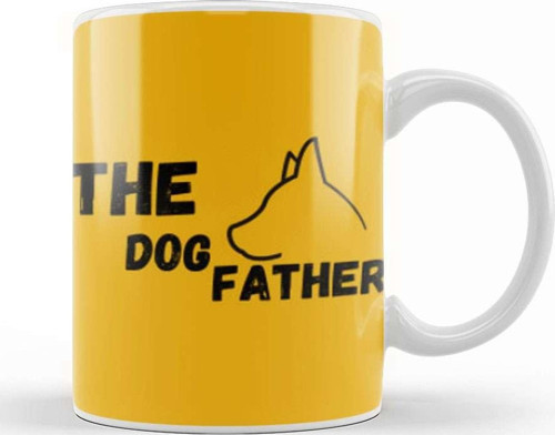 The Dogfather Funny Cute Dog Father Dad Owner Pet Doggo Pup Fun Humor Kupa Bardak Porselen