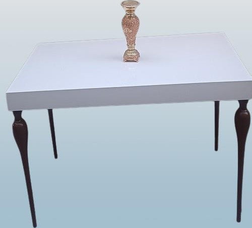 Orta Sehpa 90363 Demonto Kayın Tombul Yüksek Ayak Beyaz Geniş Tablo El Yapım