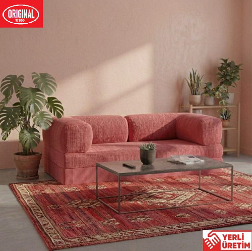 K180x90 Sünger Koltuk İki Kişilik Kanepe Yataklı Yıkanabilir Kadife Kumaşlı Kanepe