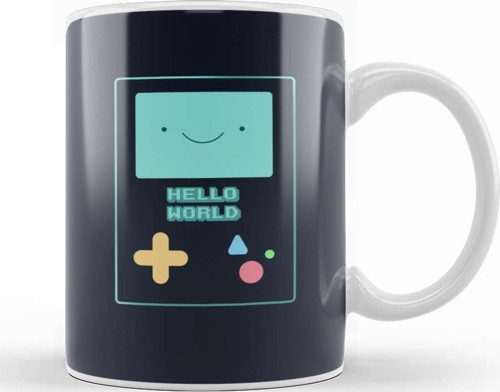 Cute Adventure Time Bmo Hello World Programmer Programming Female 01 Kupa Bardak Porselen