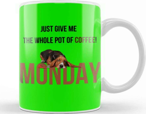 Dog Funny Coffee Drinks Lover Gift Quote Vintage Retro Rainbow Style Kupa Bardak Porselen