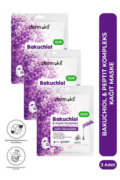 Bakuchiol & Peptit Kompleks Kağıt Yüz Maskesi 20 ml x 3 Adet