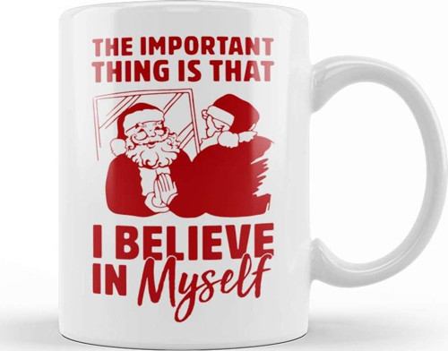 Yılbaşı Yeni Yıl Konseptli Believe İn Santa Clause Christmas Kupa Bardak Porselen