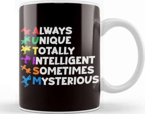 Always Unique Totally Intelligent Mysterious Autism Support Kupa Bardak Porselen