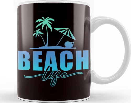Beach Island Vacation Sunbathing Summer Traveler Sunset Sun Kupa Bardak Porselen
