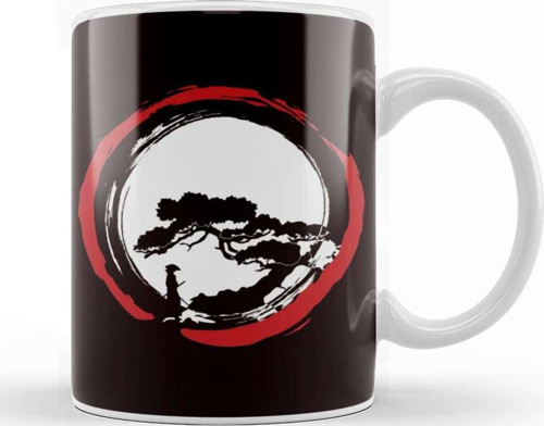 Bonsai Tree Circle Japanese Art Meditation Samurai Buddhist Kupa Bardak Porselen
