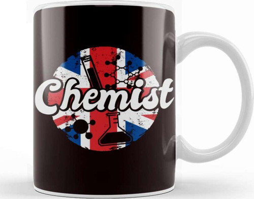 Chemist Uk Great Britain Flag Laboratory Chemistry Lab Tech Kupa Bardak Porselen