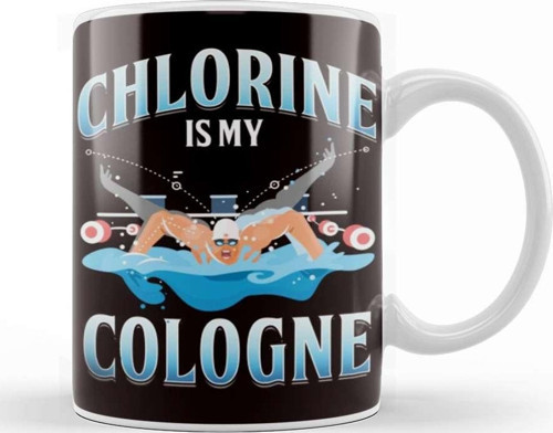 Chlorine My Cologne Swimmer Swimming Pool Swim Water Sports Kupa Bardak Porselen