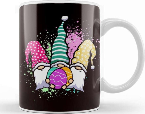 Happy Easter Gnome Eggs Hunter Bunny Rabbit Spring Religion Kupa Bardak Porselen