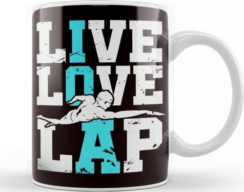 Live Swimming Pool Lap Love Swim Water Sports Swimmer Coach Kupa Bardak Porselen