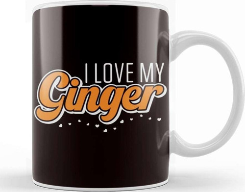 Love My Ginger Girl Boyfriend Girlfriend Redhead Red Haired Kupa Bardak Porselen