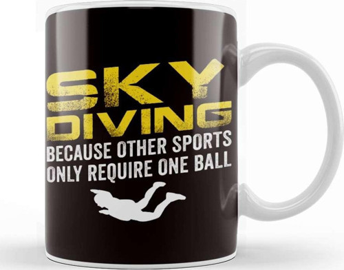 Skydiving Skydiver Parachuting Airplane Parachute Free Fall Kupa Bardak Porselen