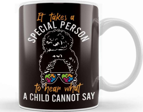 Special Person Autism Child Awareness Support Puzzle Ribbon Kupa Bardak Porselen