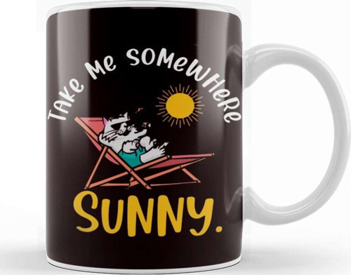 Take Me Somewhere Beach Sunny Vacation Summer Travel Sunset Kupa Bardak Porselen