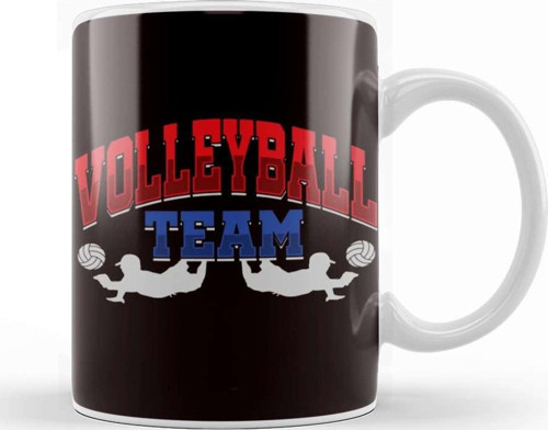 Volleyball Squad Player Coach Team Ball Sports Athlete Game Kupa Bardak Porselen