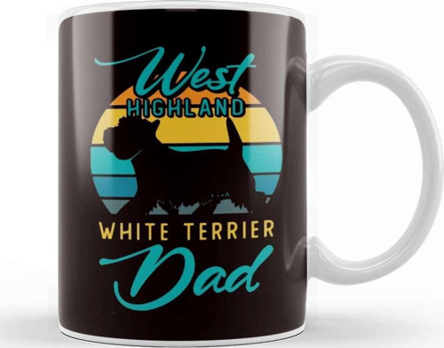West Highland White Terrier Dad Dog Father Westie Dog Breed Kupa Bardak Porselen