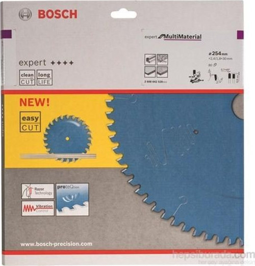 - Expert Serisi Çoklu Malzeme için Daire Testere Bıçağı 254*30 mm 80 Diş