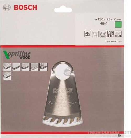 - Optiline Serisi Ahşap için Daire Testere Bıçağı 190*30 mm 48 Diş
