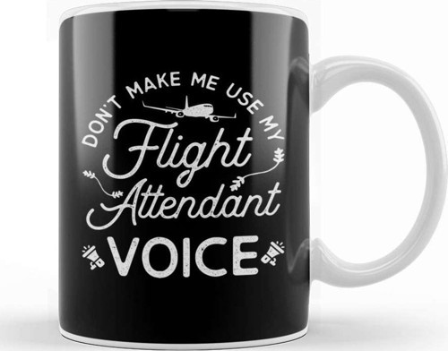 Funny Flight Attendant Stewardess Hostess Stewardship Joke Kupa Bardak Porselen