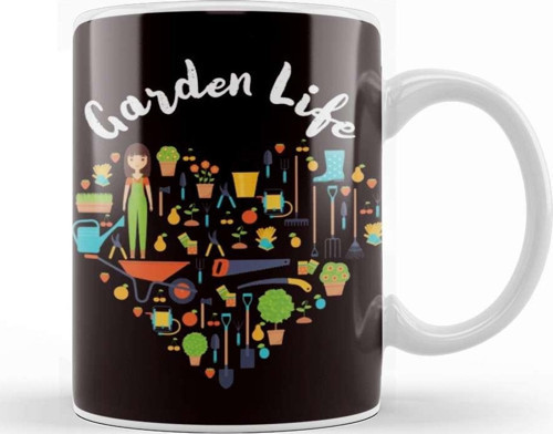 Garden Life Gardening Tools Heart Gardener Lady Landscaper Kupa Bardak Porselen