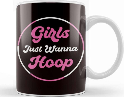 Girls Just Wanna Hula Hoop Fitness Sports Training Hooping Kupa Bardak Porselen