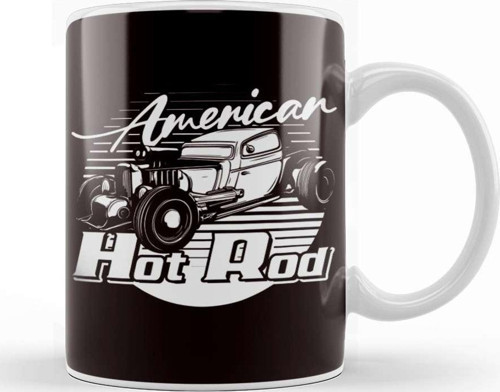 Hot Rod American Classic Old Cars Automobile Muscle Garage Kupa Bardak Porselen