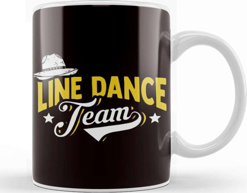 Line Dance Team Cowboy Hut Western Country Music Linedance Kupa Bardak Porselen