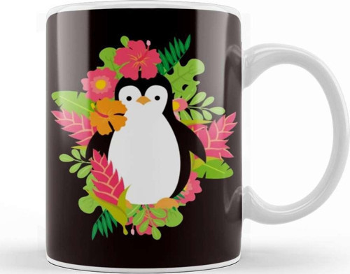 Penguin Hawaii Vacation Aloha Hibiscus Ocean Summer Island Kupa Bardak Porselen