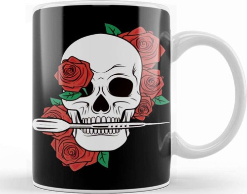 Skull Rose Darts Player Arrow Dartboard Dart Team Throwing Kupa Bardak Porselen