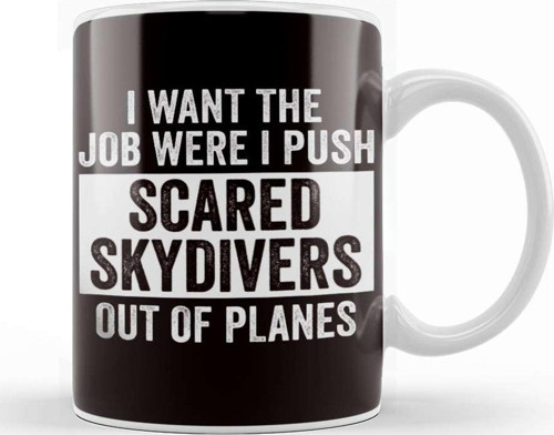 Skydiver Parachutist Skydiving Parachuting Paragliding Fly Kupa Bardak Porselen