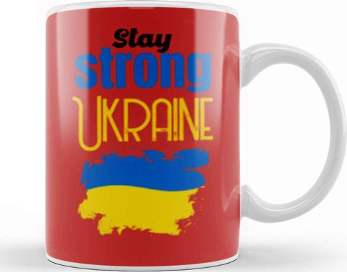 Free Ukraine War With Russia Stay Strong Ukraine Flag 2022 Kupa Bardak Porselen