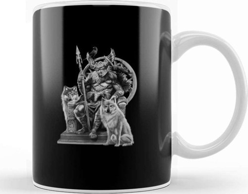 God Odin Norse Mythology Viking Paganism Medieval History Kupa Bardak Porselen