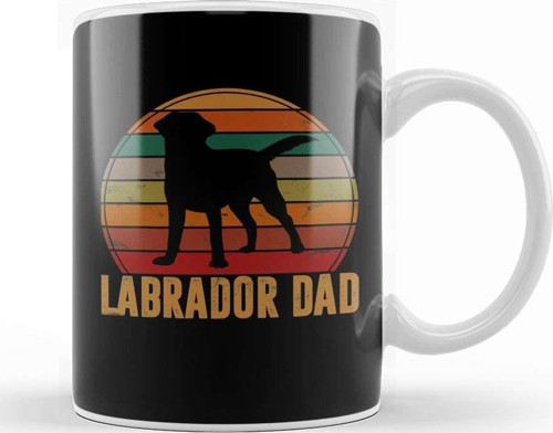 Retro Labrador Dad Gift Dog Daddy Golden Black Lab Father Kupa Bardak Porselen