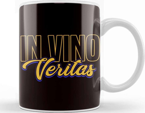 In Vino Veritas Latin Language Phrase Drinking Wine Lover Kupa Bardak Porselen