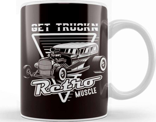 Retro Muscle Cars Hot Rod American Classic Old Automobile Kupa Bardak Porselen