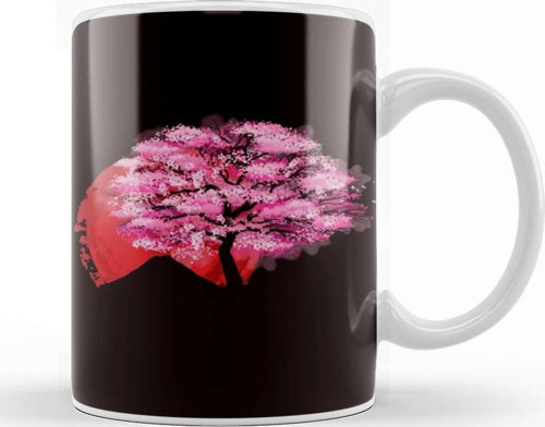 Sakura Japan Flag Cherry Blossom Tree Japanese Art Nature Kupa Bardak Porselen