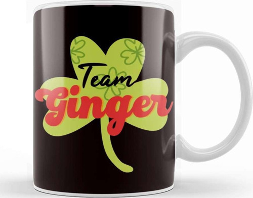 Team Ginger Redhead Shamrock Irish Red Orange Hair Haired Kupa Bardak Porselen