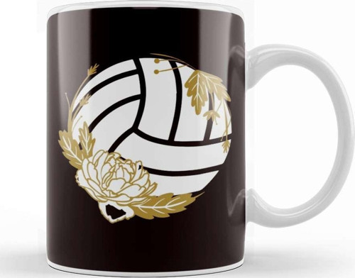 Volleyball Ball Sports Flower Team Coach Beach Volleyball Kupa Bardak Porselen