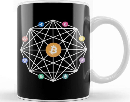 Bitcoin Cryptocurrency Digital Mining Dogecoin Blockchain Kupa Bardak Porselen