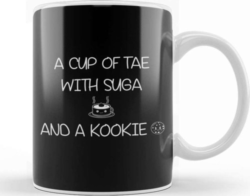 Bts Bangtan Boys Kpop A Cup Of Tae With Suga And A Kookie Kupa Bardak Porselen