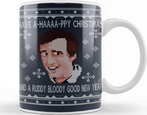 Christmas Alan Partridge A Haaaapy Christmas Knit Pattern Kupa Bardak Porselen