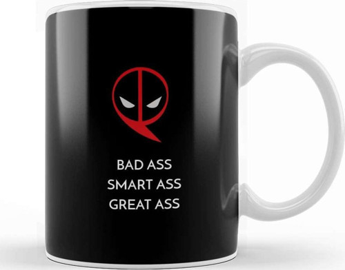 Deadpool Badass Smartass Greatass Funny Joke Deadpool Parody 04 Kupa Bardak Porselen