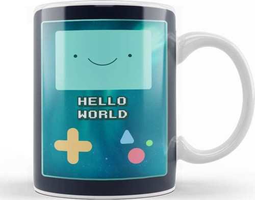 Bmo Hello World Adventure Time Space Galaxy Stars Aurora Kupa Bardak Porselen