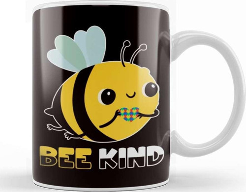 Bee Kind Autism Awareness Autistic Puzzle Health Support Kupa Bardak Porselen