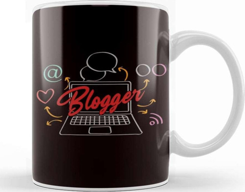 Blogger Computer Story Blogging Influencer Writer Author Kupa Bardak Porselen