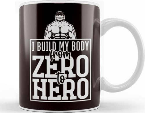 Build My Body From Zero To Hero Bodybuilding Workout Gym Kupa Bardak Porselen