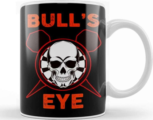 Bullseye Dartboard Skull Darts Player Dart Team Throwing Kupa Bardak Porselen