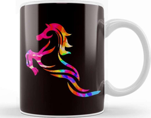 Colorful Rainbow Horse Riding Equestrian Sport Horseshoe Kupa Bardak Porselen
